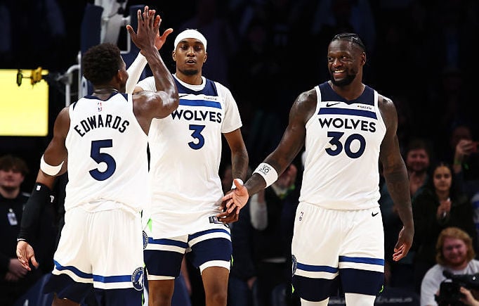 Anthony Edwards, Jaden McDaniels, Julius Randle