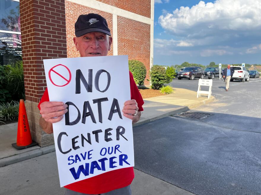 Charles Cross lives near the site of a proposed data center in St. Charles and does not want to see it built. He says the secretive people building it don't care about him.