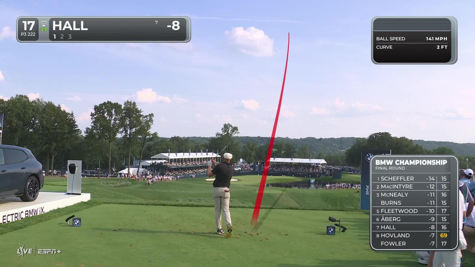 Harry Hall makes electric chip-in birdie on No. 17 at BMW Championship