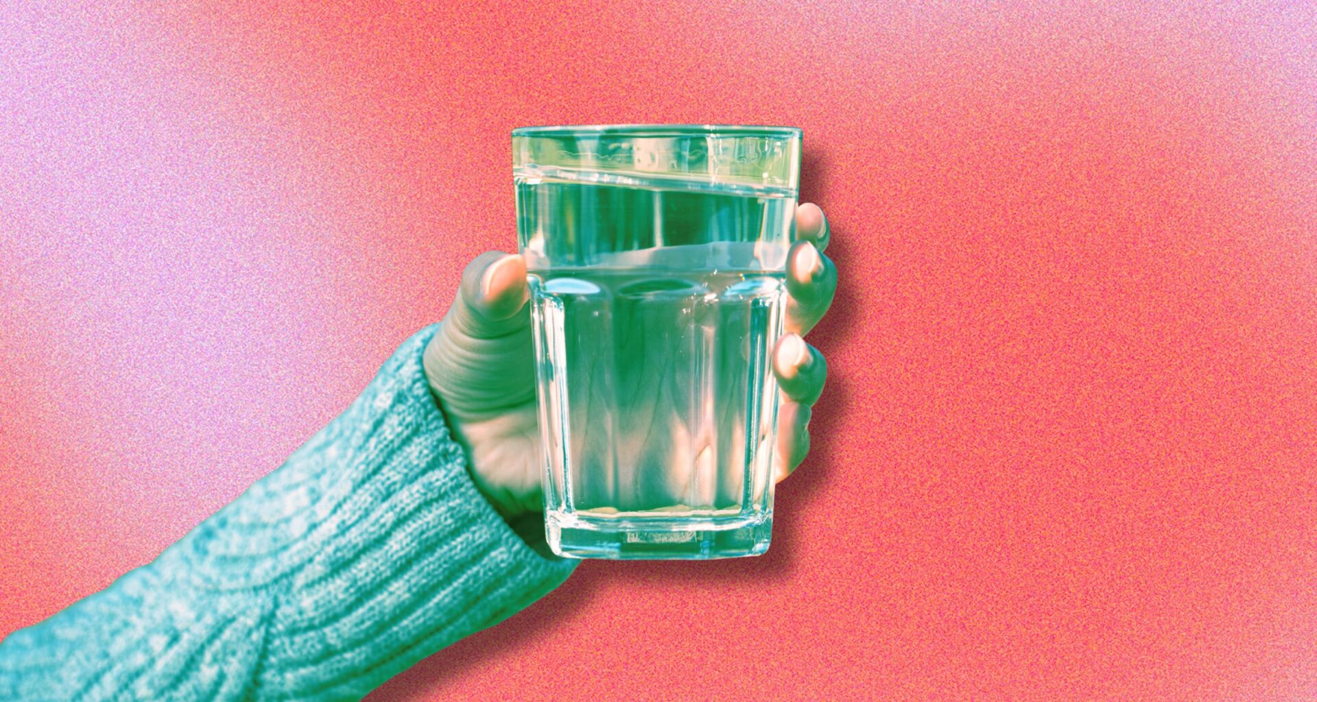 person holding a glass of water