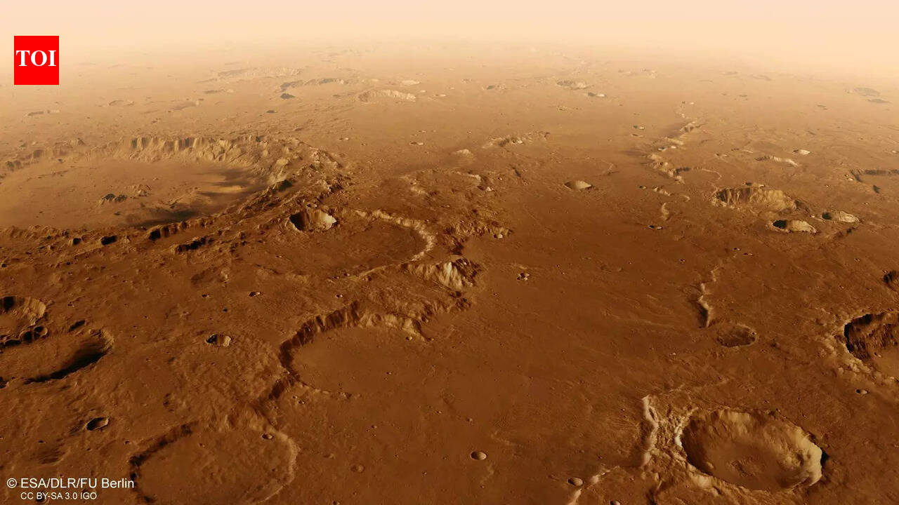 ESA releases high resolution bird eye view of Flaugergues Crater on Mars |