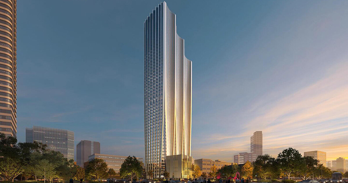 zaha hadid architects unveils stepping skyscraper to rise over historic post office in taipei