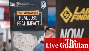 US jobs report beats forecasts with 130,000 increase in January – business live | Business