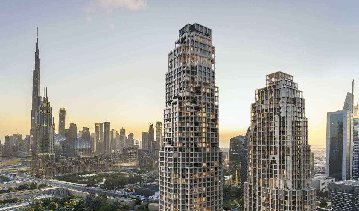 Herzog & de Meuron unveils Dubai towers with sculpted columns | News