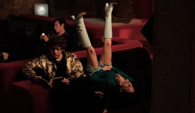 Callum Turner, Elle Fanning in Dark Satire