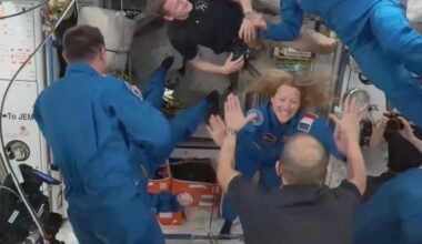 International crew arrives at space station, carrying France’s second woman in space