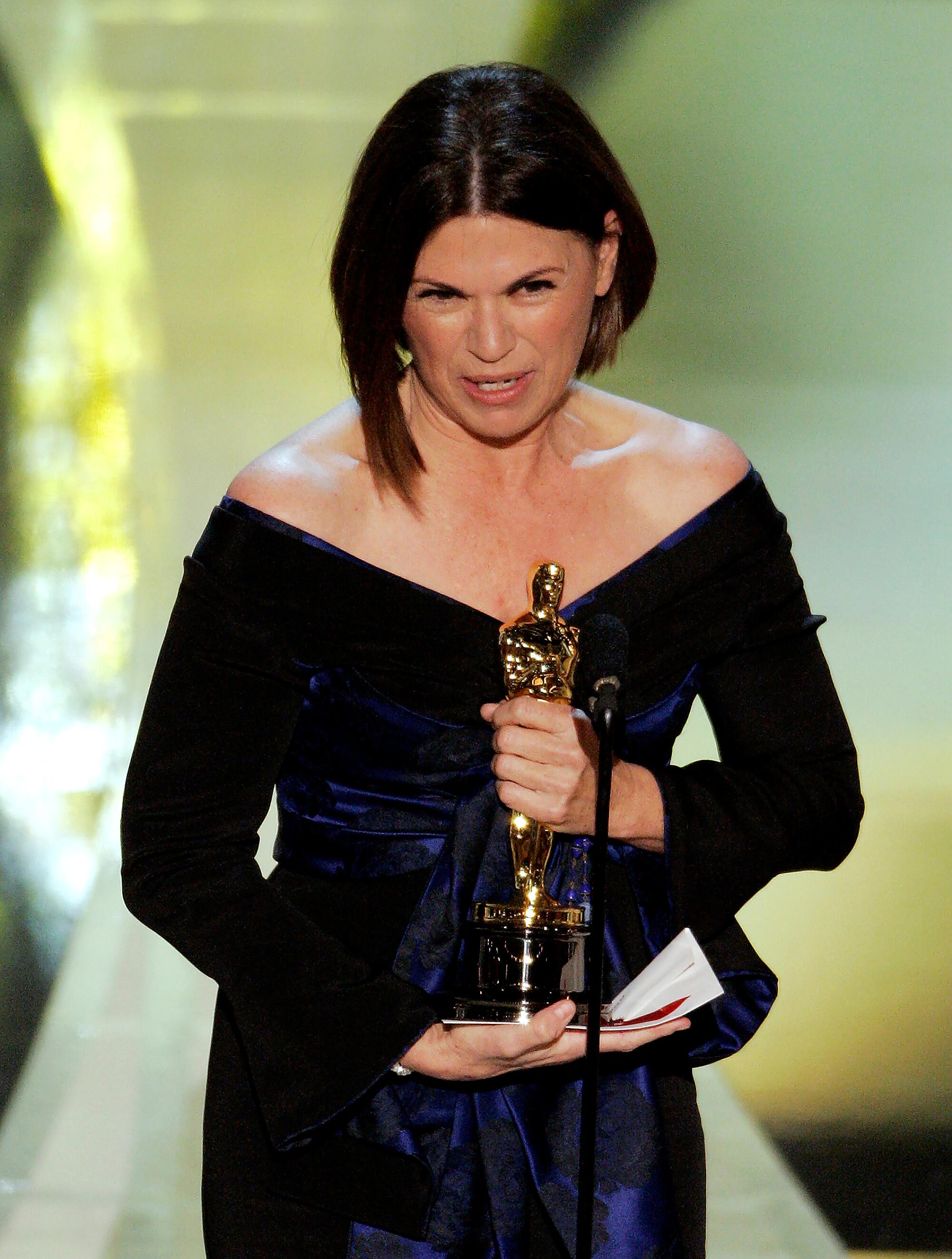 Colleen Atwood accepts the Oscar for achievement in costume design