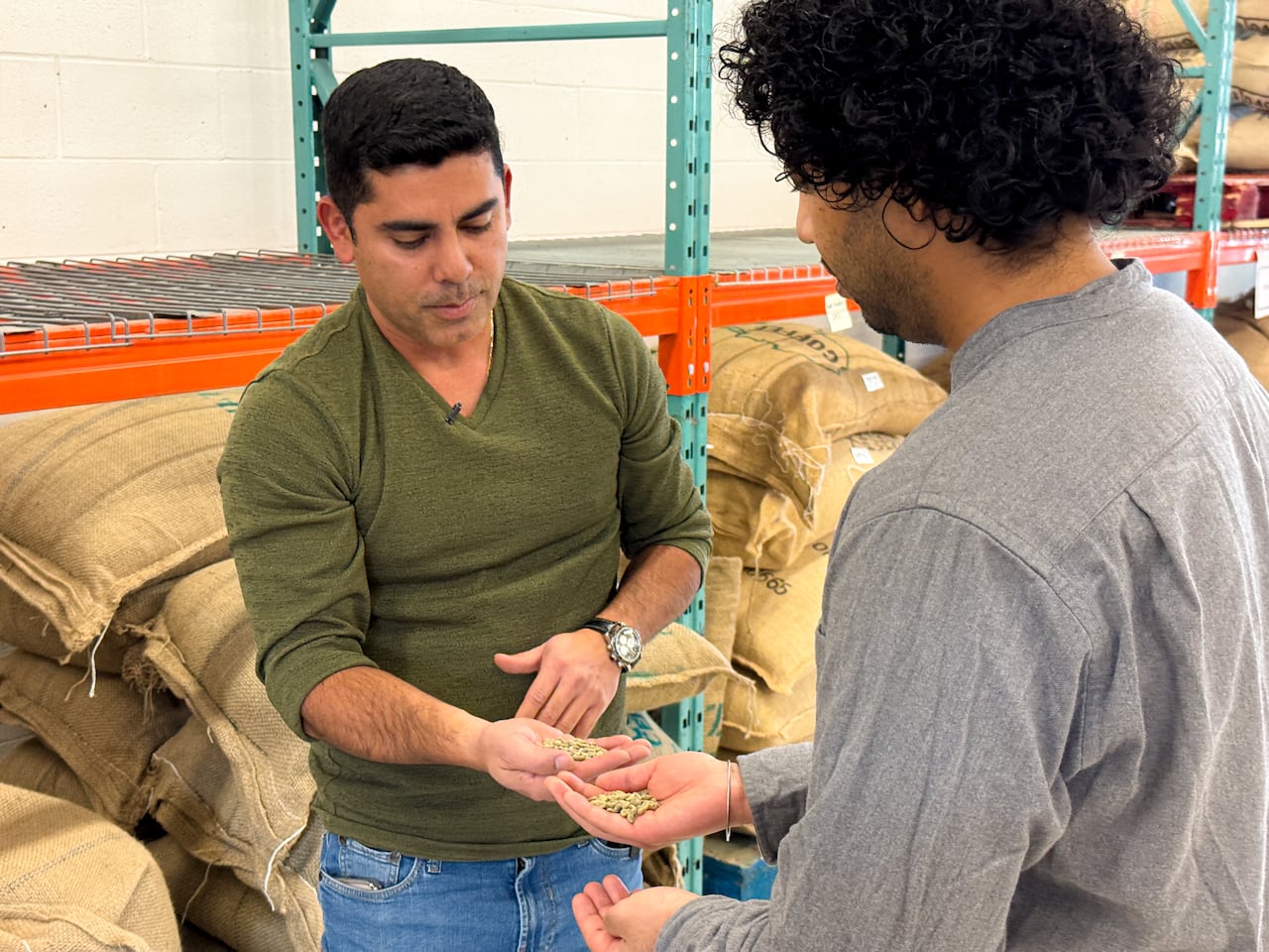Chalo Fernandez, a fifth-generation coffee farmer from Colombia, spoke about navigating climate-related challenges in the coffee business at his roastery in Pickering, Ont.