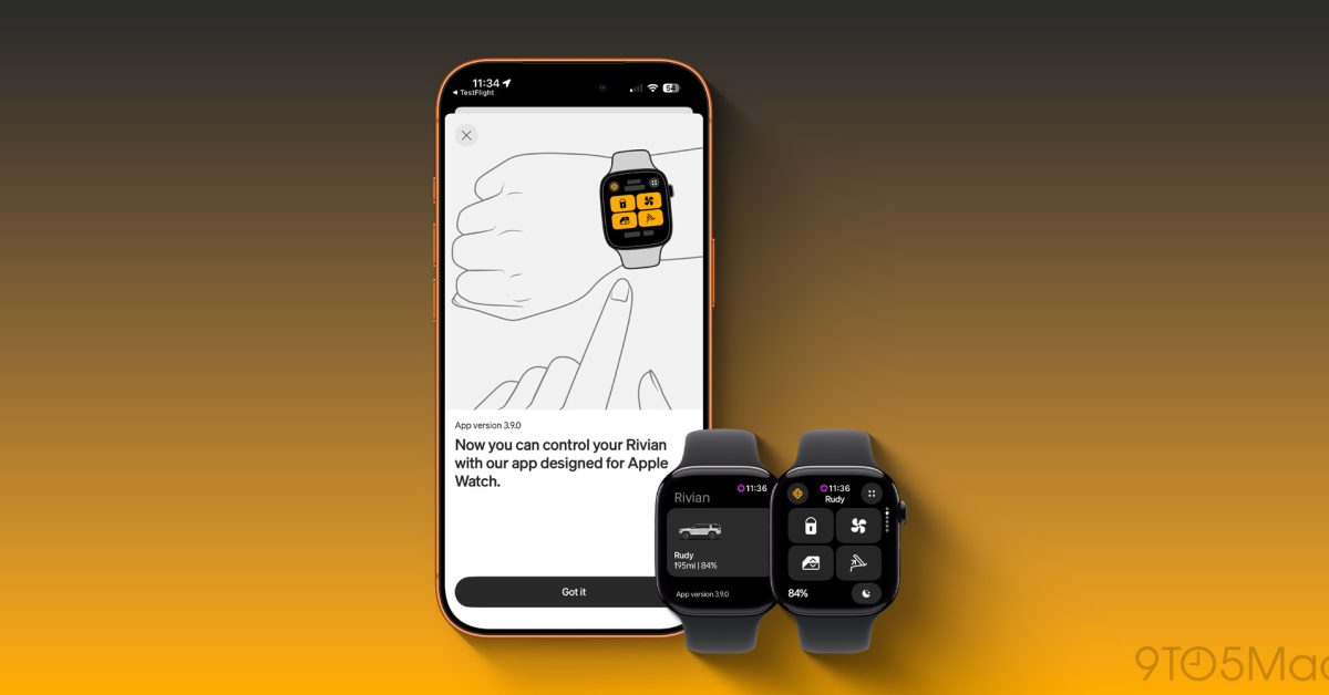 Rivian launches Apple Watch app with vehicle controls & digital key