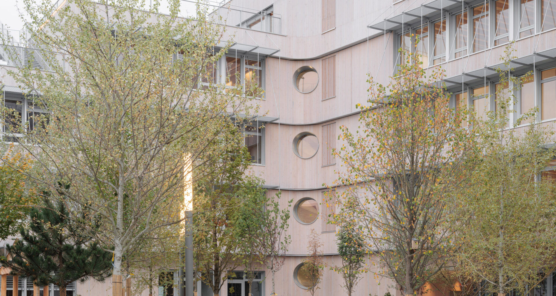 Planted terraces crown Dominique Frelaut School by Tectoniques