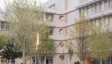 Planted terraces crown Dominique Frelaut School by Tectoniques