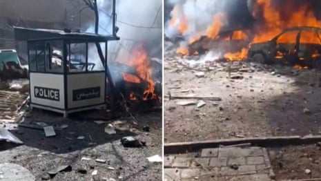 Vehicles burn in Tehran after US-Israeli strikes – video