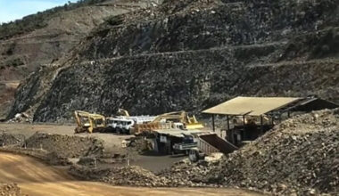 Heavy equipment is parked on June 7, 2025, at a nickel mining site on Gag Island in Raja Ampat, Southwest Papua.