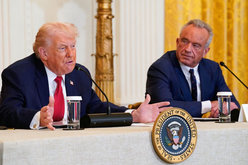 President Donald Trump and Health and Human Services Secretary Robert F. Kennedy Jr. participate in a roundtable on rural health, at the White House on, January 16, 2026.