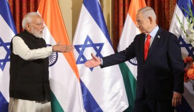 Israel’s Prime Minister Binyamin Netanyahu and India’s Prime Minister Narendra Modi attend a press conference in Jerusalem, on February 26, 2026.