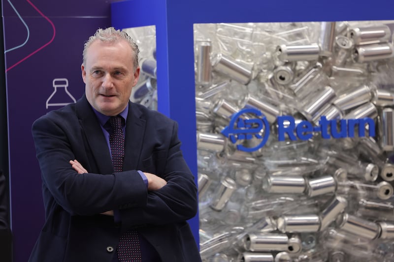 Ciaran Foley, Re-Turn CEO, at the unveiling of Ireland’s Deposit Return Scheme run by Re-Turn. Photograph: Alan Betson/The Irish Times

