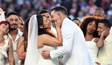 That wedding during Bad Bunny's halftime show? It was real