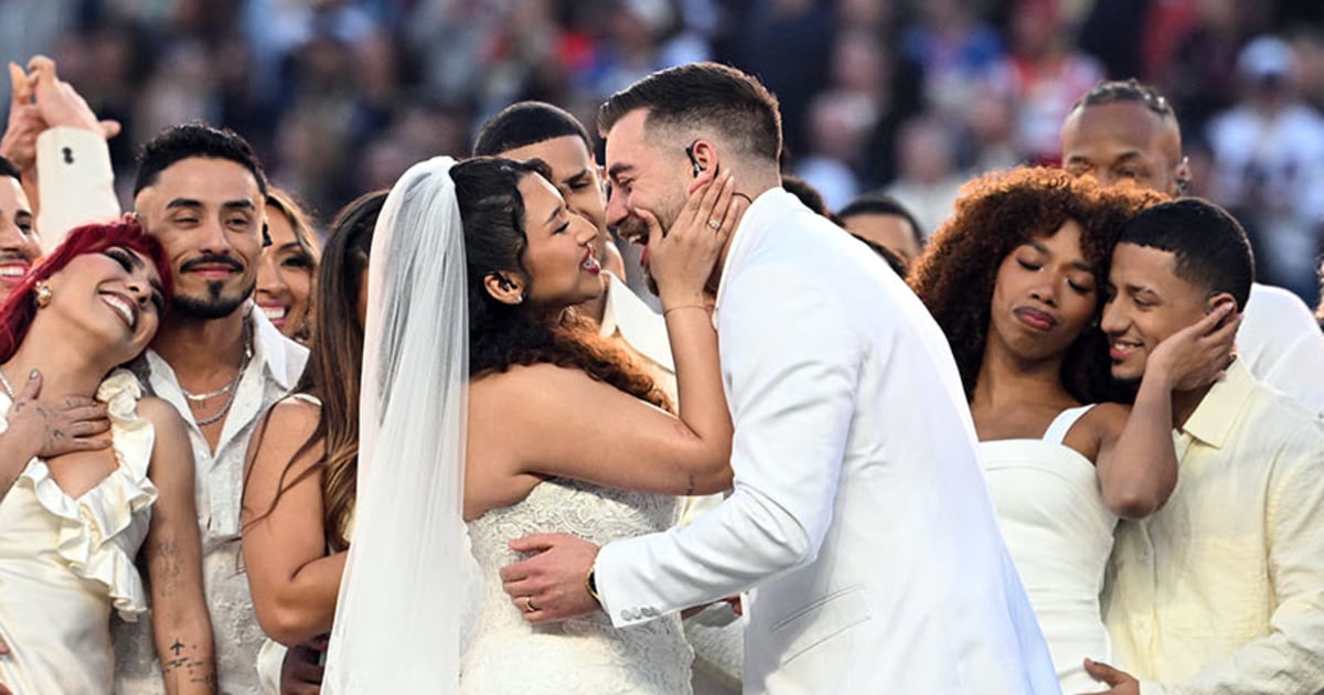 That wedding during Bad Bunny's halftime show? It was real