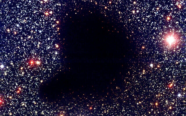 The Barnard 68 nebula, located in the constellation Ophiuchus, approximately 400 light-years from Earth. Using NASA's James Webb Space Telescope, Dr. Shmuel Bialy of the Technion-Israel Institute of Technology and his team measured the signals emitted from this nebula as a result of molecular hydrogen excitation by cosmic rays for the first time. (Courtesy/ European Southern Observatory, via The Times of Israel)