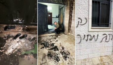 West Bank mosque set on fire, graffitied with 'revenge' in apparent settler attack