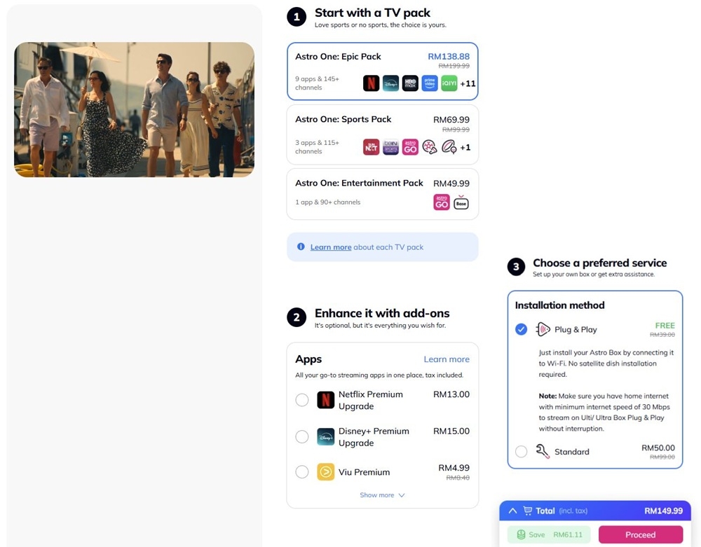 Astro says customers can enjoy the new channels with the Astro One Epic Pack priced at RM199.99 per month. — SoyaCincau pic 