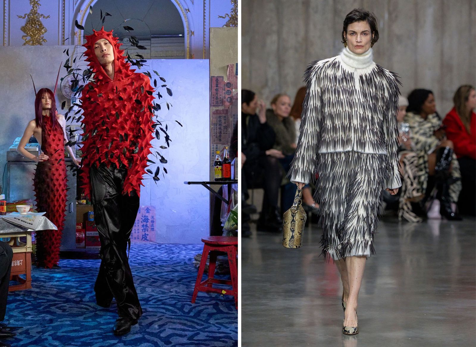 Image may contain Fashion Clothing Footwear Shoe High Heel Adult Person Long Sleeve Sleeve Dress and Accessories