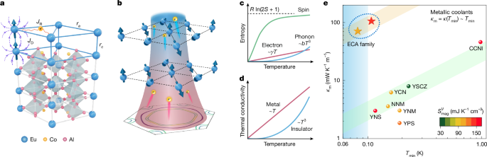 Giant magnetocaloric effect and spin supersolid in a metallic dipolar magnet