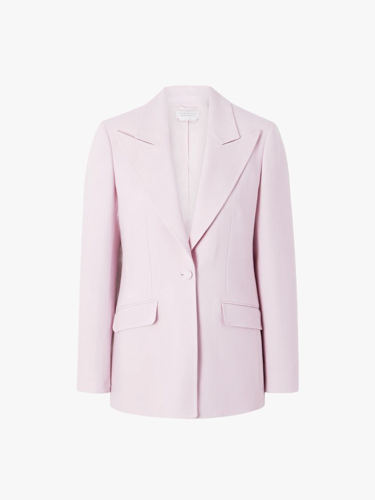 Image may contain: Blazer, Clothing, Coat, Jacket, Formal Wear, Suit, and Tuxedo