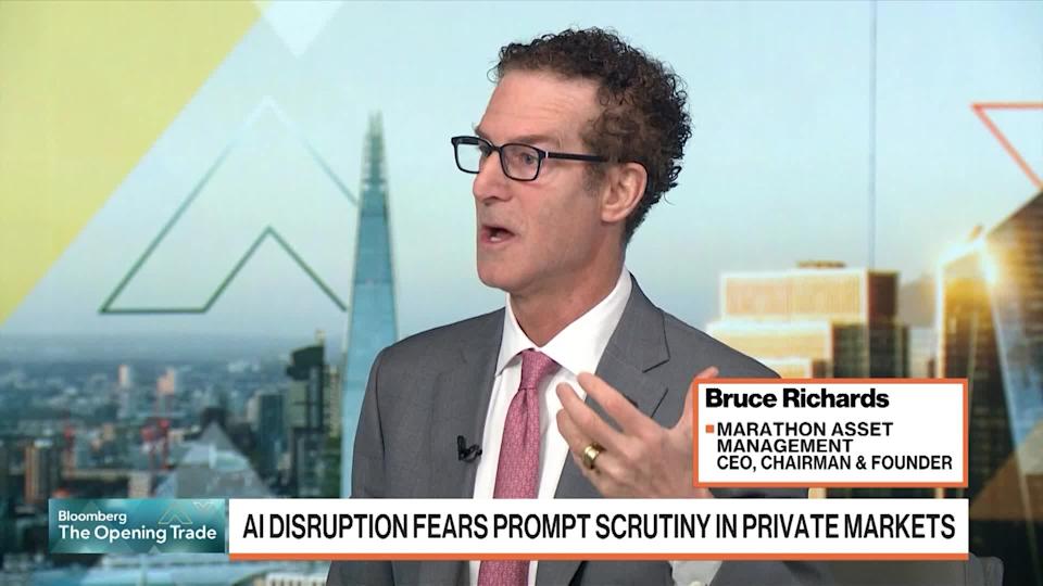 WATCH: Marathon Asset Management founder and CEO Bruce Richards says private credit is too exposed to the software industry.Source: Bloomberg