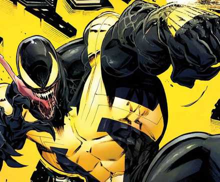Venom shooting blast from wrist in All-New Venom art by Iban Coello