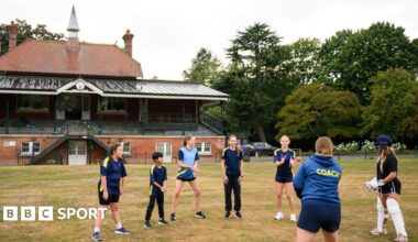 Children take part in mixed cricket coaching session