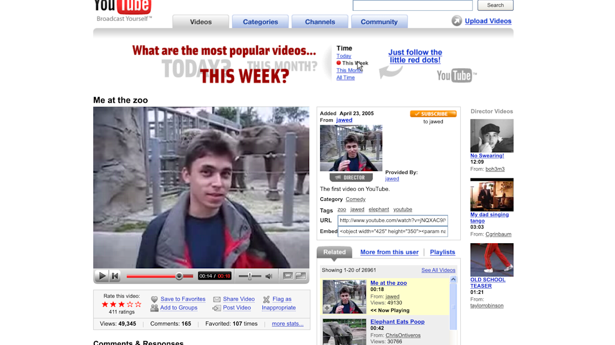 Reconstruction of original YouTube page joins V&A collection