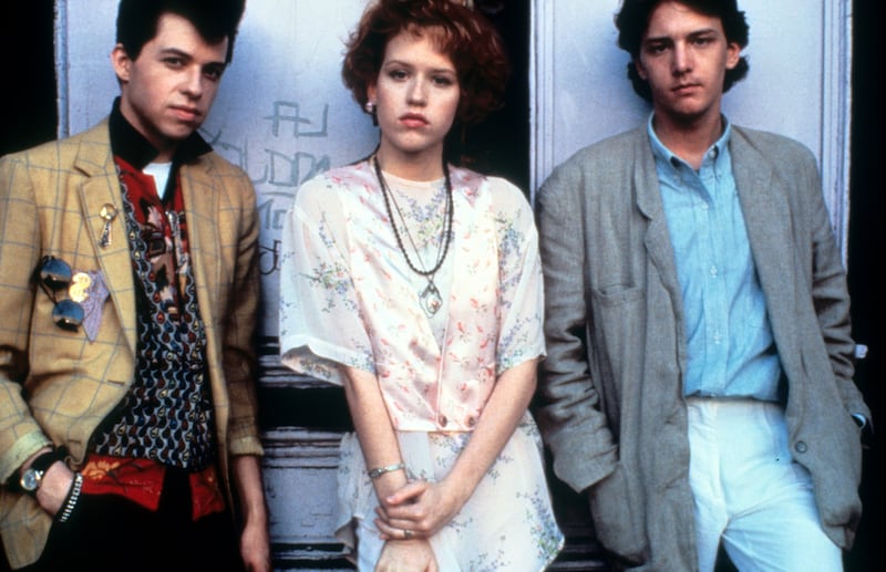 Jon Cryer, Molly Ringwald and Andrew McCarthy on set of the film Pretty in Pink, 1986. Photograph: Paramount/Getty Images