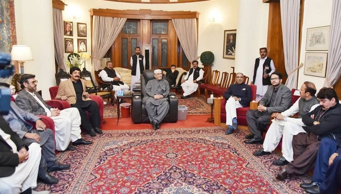 President Asif Ali Zardari in a meeting with the local leadership and former ticket holders of the party from South Punjab on February 14, 2026. — Facebook@Bilawalhouse