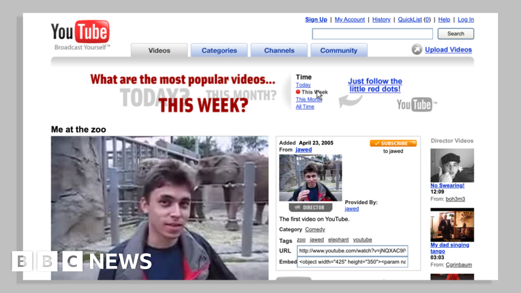 First YouTube video and watchpage on display at Victoria & Albert Museum - BBC
