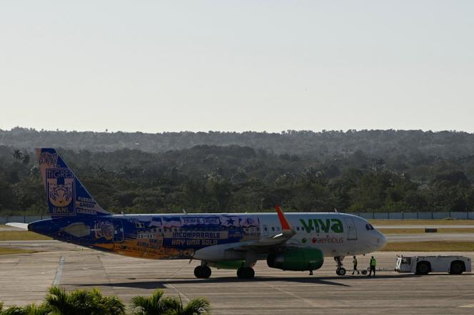 A Viva Aerobus Airline jet is towed at the Jose Marti International Airport as Cuba warned international airlines that jet fuel will no longer be available on the island, Havana, Cuba, February 9, 2026. 