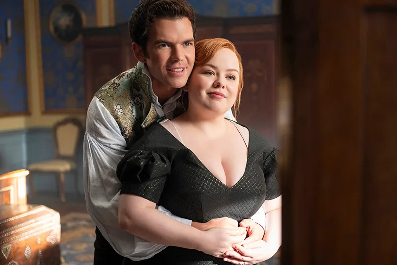 BRIDGERTON, from left: Luke Newton, Nicola Coughlan, ‘The Waltz', (Season 4, ep. 401, aired Jan. 29, 2026). photo: Liam Daniel / ©Netflix / Courtesy Everett Collection