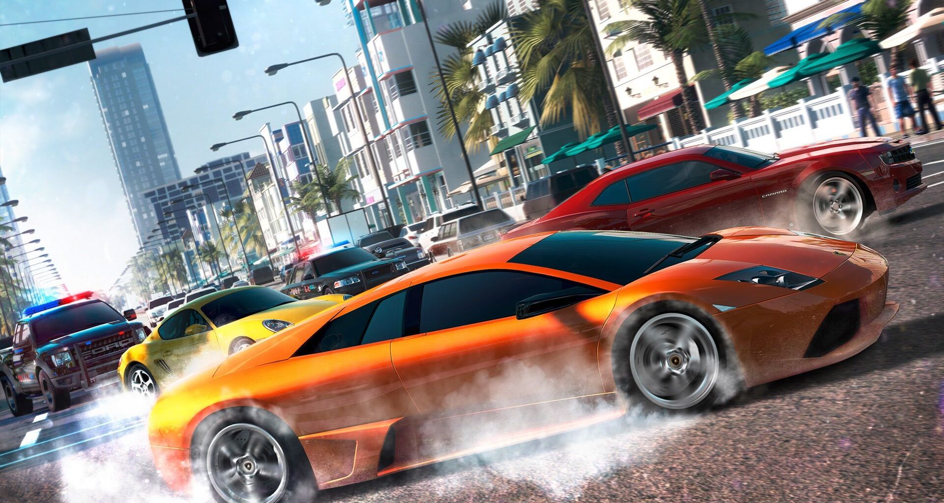 An orange car in The Crew.