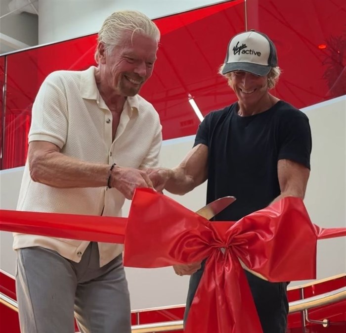 Sir Richard Branson, founder of Virgin Group and Dean Kowarski, CEO of Virgin Active Global. Image supplied