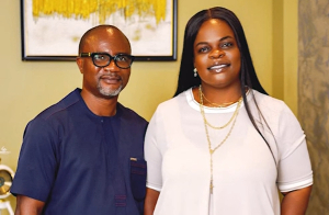 Clement Abrefa Yeboah with his wife, Oheneni Adazoa