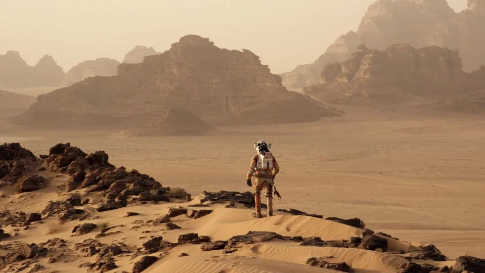 "The Martian" follows an astronaut. played by Matt Damon, stranded on Mars as NASA races to save him. - Giles Keyte/20th Century Fox/Genre Films/Shutterstock