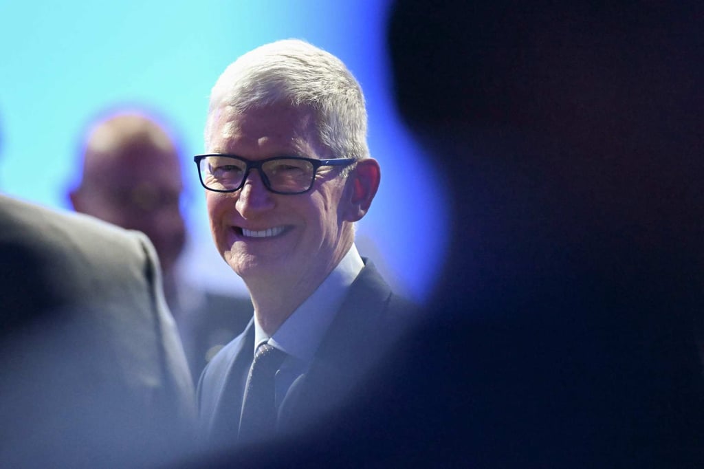 At a recent meeting with employees this month, Apple CEO Tim Cook hinted that the company would be pushing hard into AI devices. Photo: AFP
