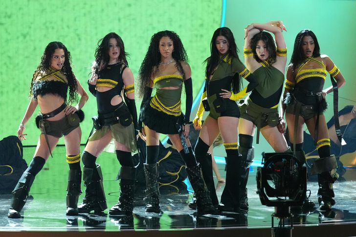 Katseye performs 'Gnarly' during the 68th annual Grammy Awards on Feb. 1 in Los Angeles. AP-Yonhap