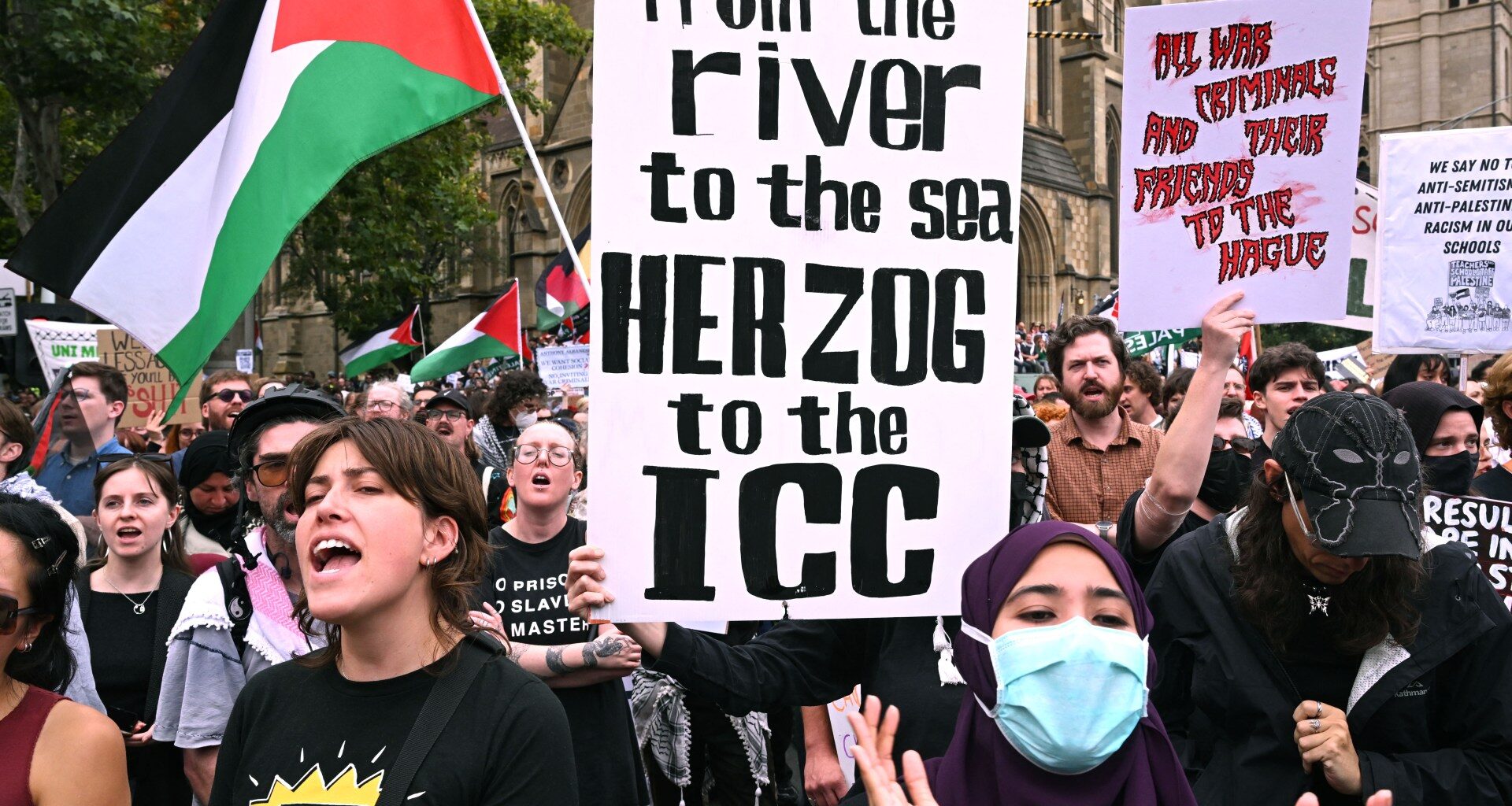 ‘War criminal not welcome’: Australians rally against Israeli president | Gaza News