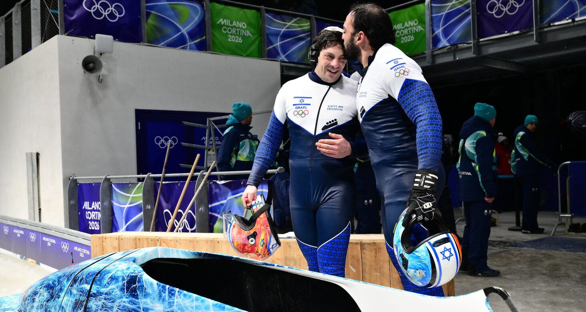 Jubilant Israeli team celebrates last-place finish in Olympic 2-man bobsleigh event