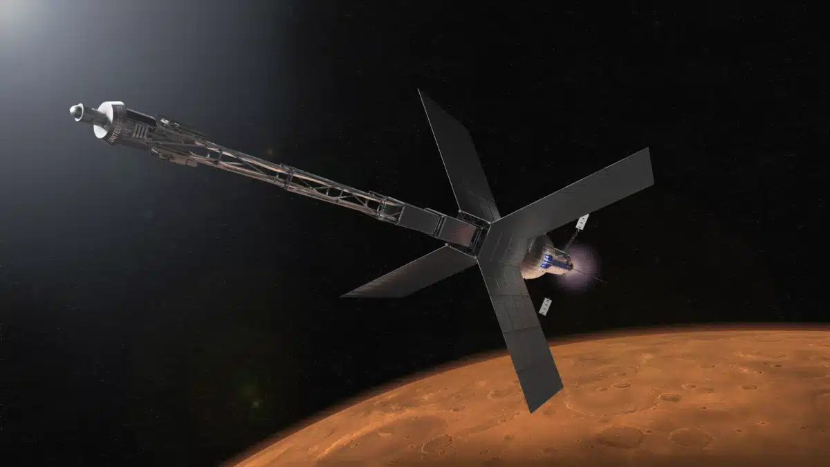 An Artist's Rendering Of A Spacecraft Equipped With Nuclear Electric Propulsion (nep) And Solar Sails