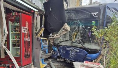 Bus crashes into shop in Ramat Gan, injuring 10; woman critically hurt