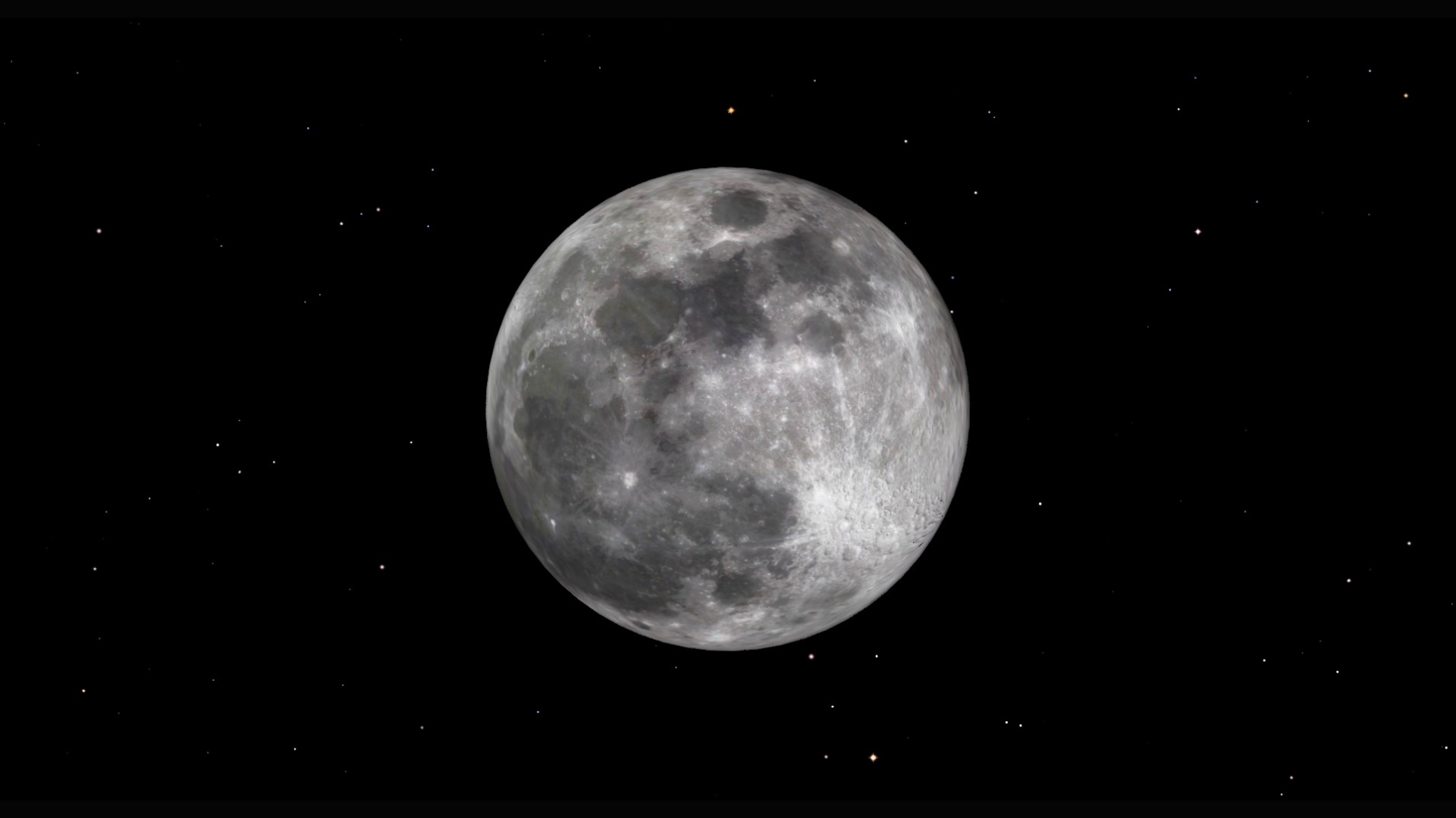 A close up of the moon in space, with its various lighter areas and dark maria highlighted against a starry space background