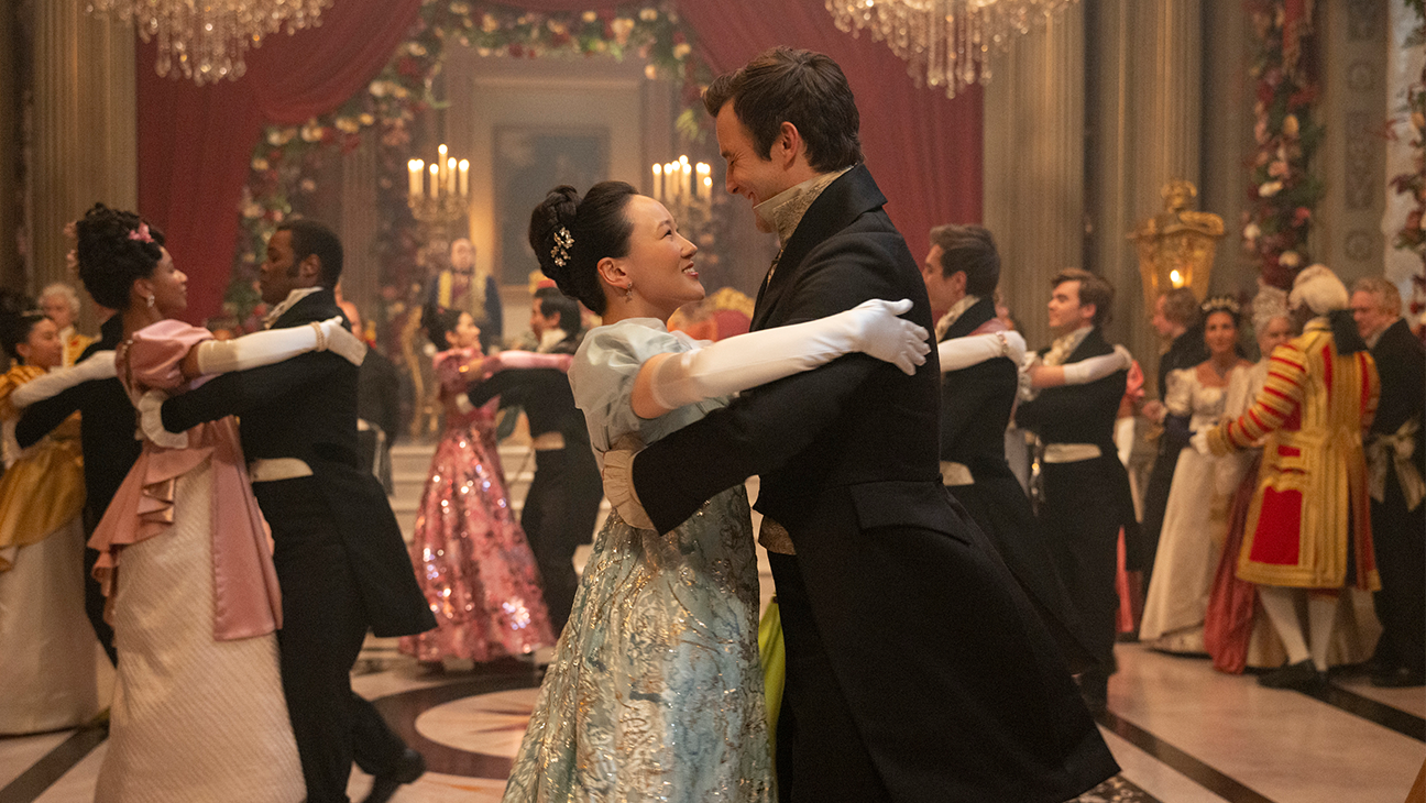 Yerin Ha and Luke Thompson in 'Bridgerton' season four.