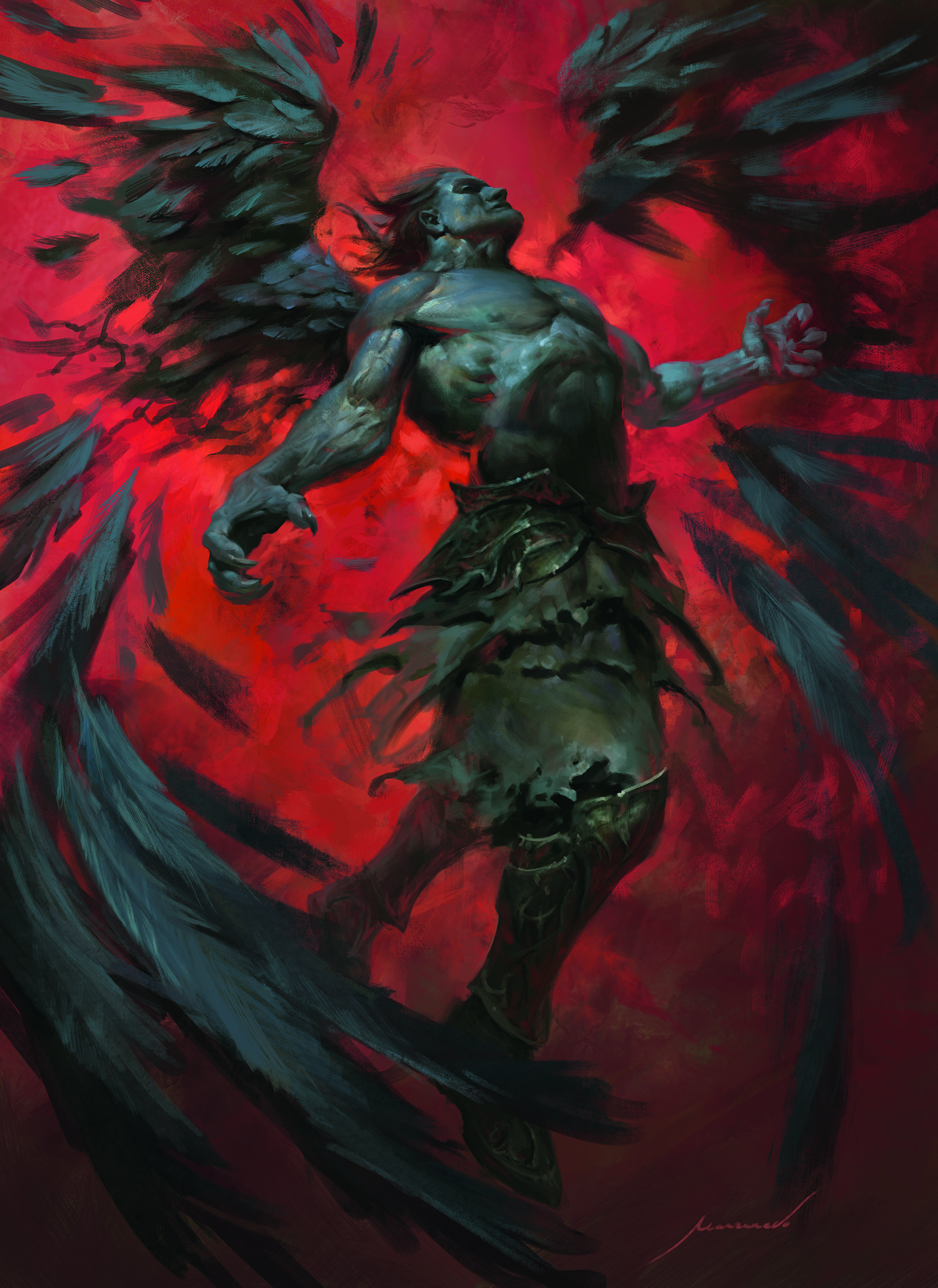 digital fantasy character art showing a demon
